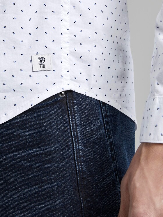 Patterned shirt - Men - white small triangle print Patterned shirt - Men - white small triangle print - 10 - TOM TAILOR Denim