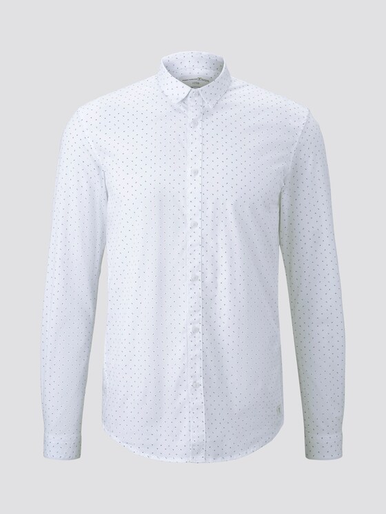 Patterned shirt - Men - white small triangle print Patterned shirt - Men - white small triangle print - 7 - TOM TAILOR Denim