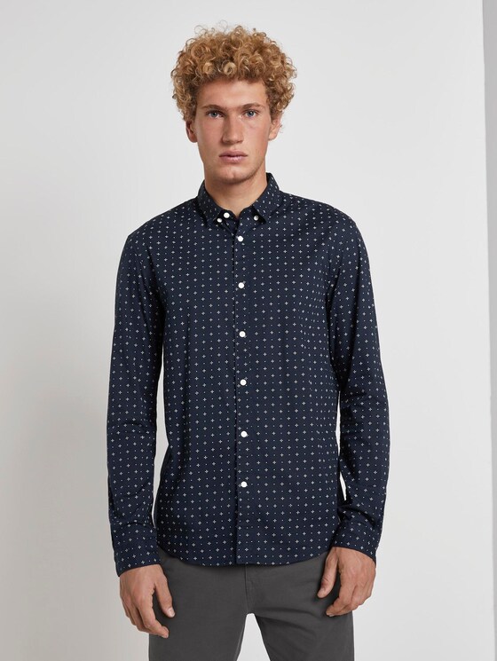 Gemustertes Hemd - Männer - navy minimal aop Gemustertes Hemd - Männer - navy minimal aop - 1 - TOM TAILOR Denim