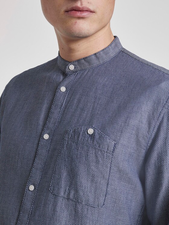 Strukturiertes Hemd mit Stehkragen - Männer - Sky Captain Blue Strukturiertes Hemd mit Stehkragen - Männer - Sky Captain Blue - 9 - TOM TAILOR Denim