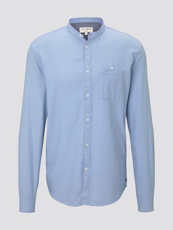 Strukturiertes Hemd mit Stehkragen - Männer - Light Blue Strukturiertes Hemd mit Stehkragen - Männer - Light Blue - 7 - TOM TAILOR Denim