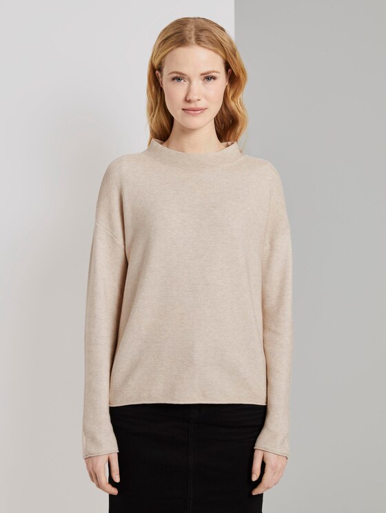 Gebreide trui met textuur - Vrouwen - desert sand melange Gebreide trui met textuur - Vrouwen - desert sand melange - 1 - TOM TAILOR