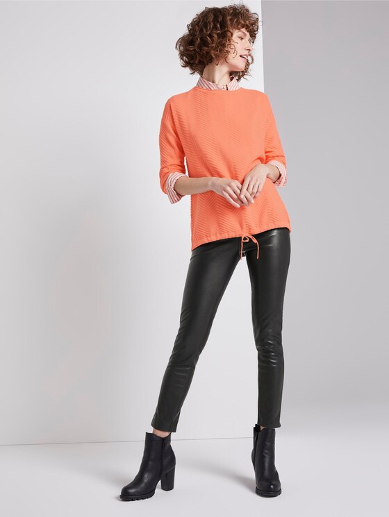 Pullover mit Strukturmuster - Frauen - Fusion Coral Pullover mit Strukturmuster - Frauen - Fusion Coral - 3 - TOM TAILOR
