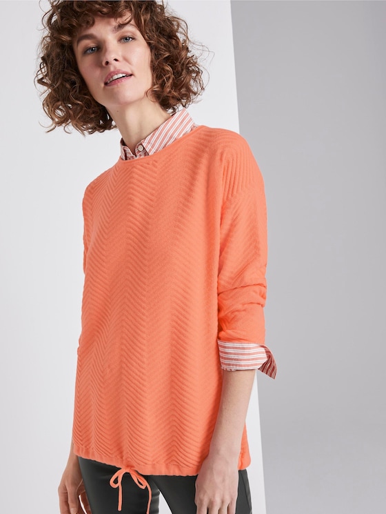 Pullover mit Strukturmuster - Frauen - Fusion Coral Pullover mit Strukturmuster - Frauen - Fusion Coral - 5 - TOM TAILOR