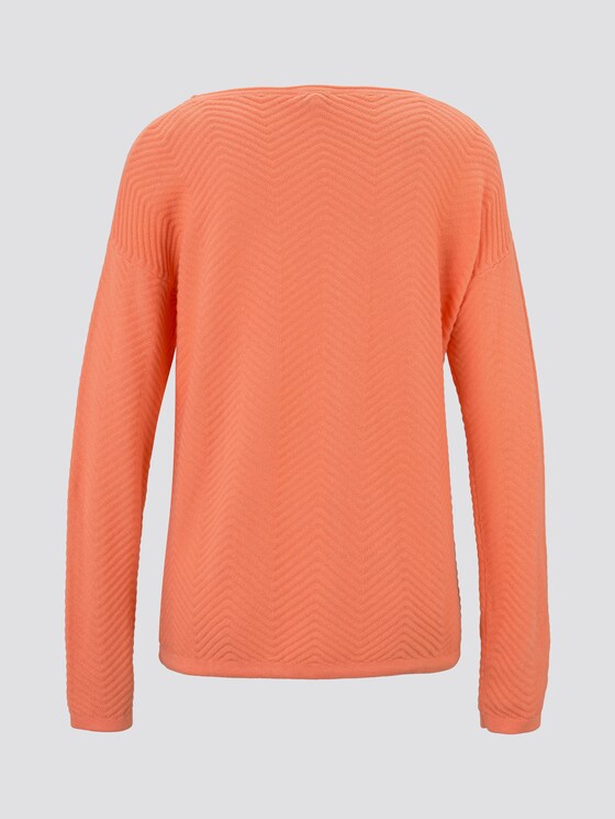 Pullover mit Strukturmuster - Frauen - Fusion Coral Pullover mit Strukturmuster - Frauen - Fusion Coral - 8 - TOM TAILOR