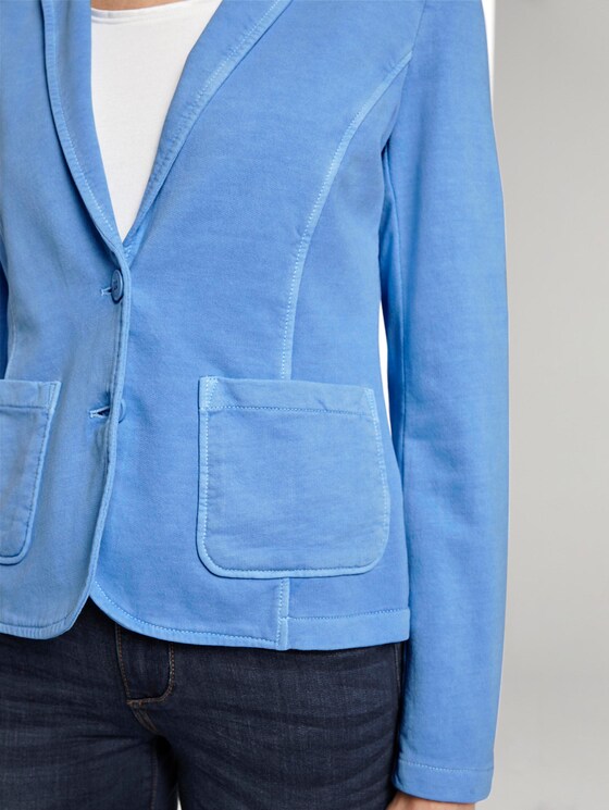 Sweat blazer with a colour wash - Women - sea blue Sweat blazer with a colour wash - Women - sea blue - 9 - TOM TAILOR