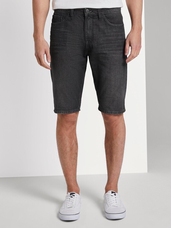 Josh Regular Slim Jeans-Shorts in Vintage-Waschung - Männer - black stone wash denim Josh Regular Slim Jeans-Shorts in Vintage-Waschung - Männer - black stone wash denim - 1 - TOM TAILOR