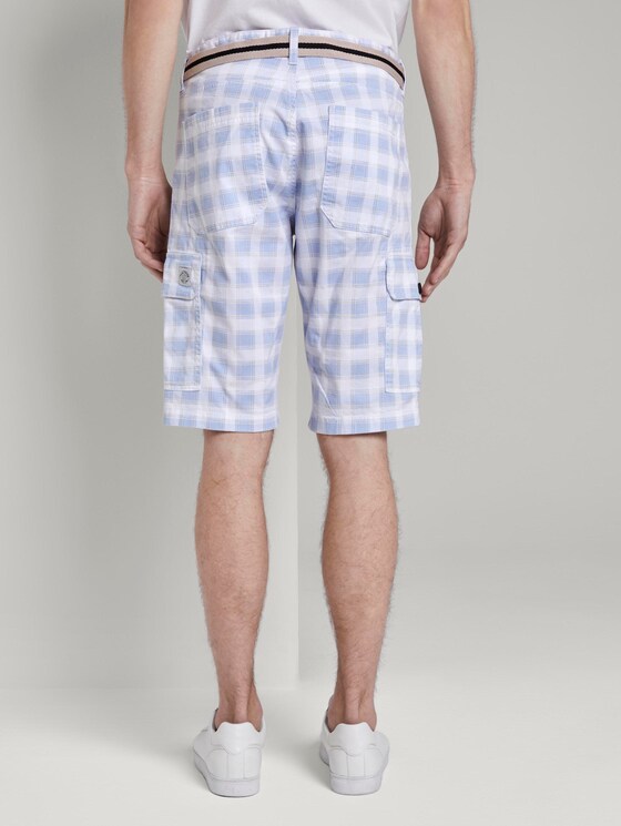Gemusterte Cargo-Shorts mit Gürtel - Männer - light check design Gemusterte Cargo-Shorts mit Gürtel - Männer - light check design - 2 - TOM TAILOR