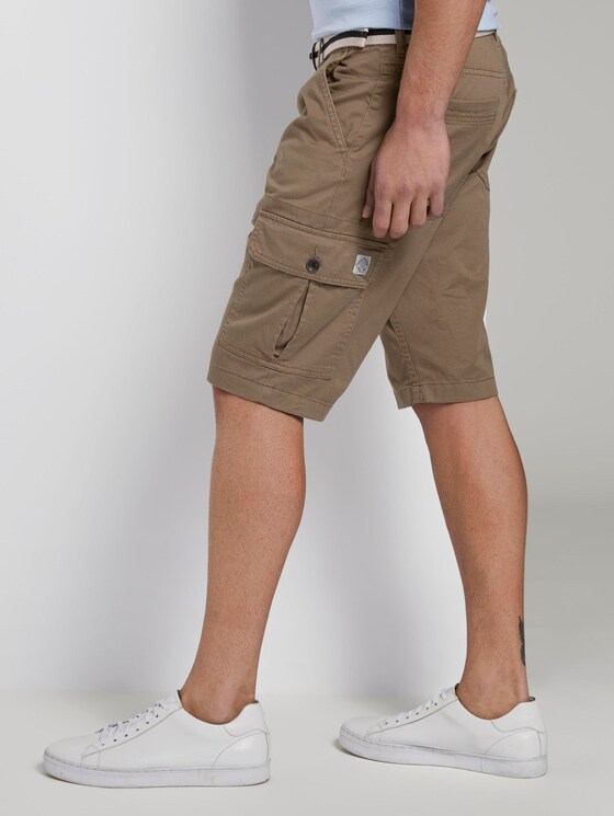 Gemusterte Cargo-Shorts mit Gürtel - Männer - beige small t design Gemusterte Cargo-Shorts mit Gürtel - Männer - beige small t design - 11 - TOM TAILOR