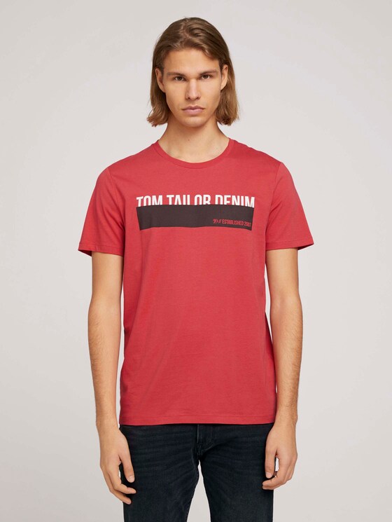 T-Shirt mit Print - Männer - Normal Red T-Shirt mit Print - Männer - Normal Red - 1 - TOM TAILOR Denim