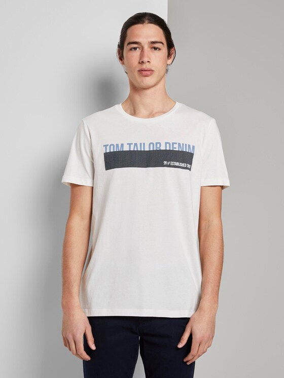 T-Shirt mit Print - Männer - Blanc De Blanc White T-Shirt mit Print - Männer - Blanc De Blanc White - 1 - TOM TAILOR Denim