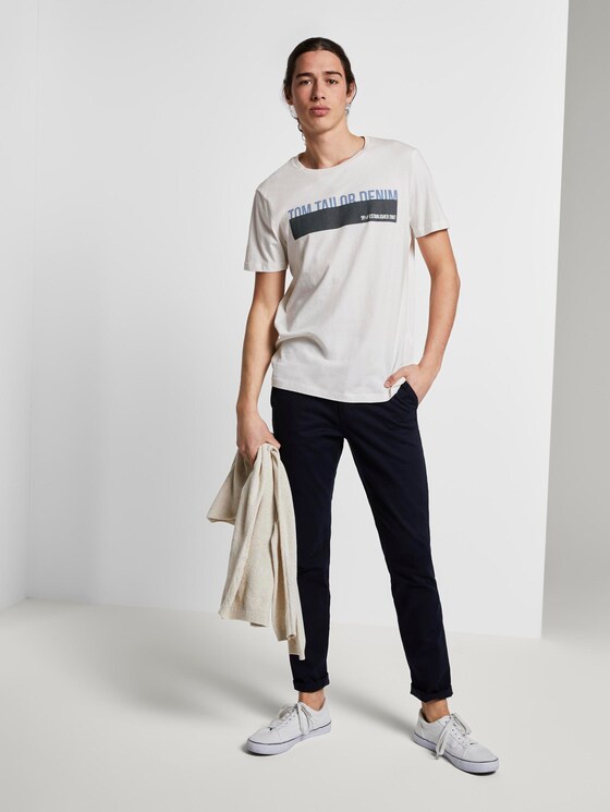 T-Shirt mit Print - Männer - Blanc De Blanc White T-Shirt mit Print - Männer - Blanc De Blanc White - 3 - TOM TAILOR Denim