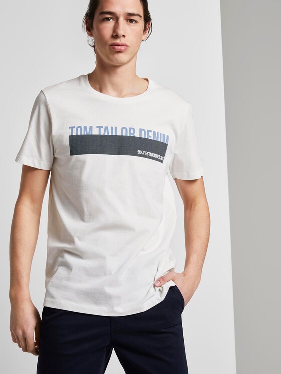 T-Shirt mit Print - Männer - Blanc De Blanc White T-Shirt mit Print - Männer - Blanc De Blanc White - 5 - TOM TAILOR Denim