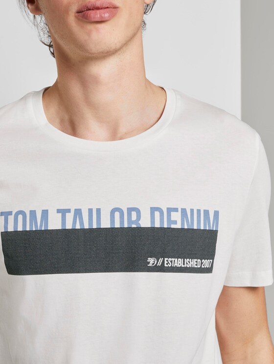 T-Shirt mit Print - Männer - Blanc De Blanc White T-Shirt mit Print - Männer - Blanc De Blanc White - 9 - TOM TAILOR Denim