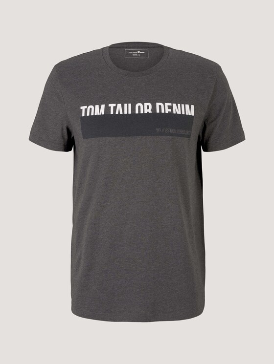 T-Shirt mit Print - Männer - Anthracite Melange T-Shirt mit Print - Männer - Anthracite Melange - 7 - TOM TAILOR Denim