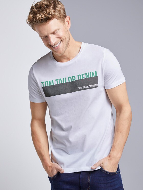 T-Shirt mit Print - Männer - White T-Shirt mit Print - Männer - White - 5 - TOM TAILOR Denim