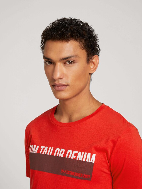 T-Shirt mit Print - Männer - blood orange T-Shirt mit Print - Männer - blood orange - 9 - TOM TAILOR Denim