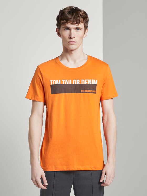 T-Shirt mit Print - Männer - perfect orange T-Shirt mit Print - Männer - perfect orange - 1 - TOM TAILOR Denim