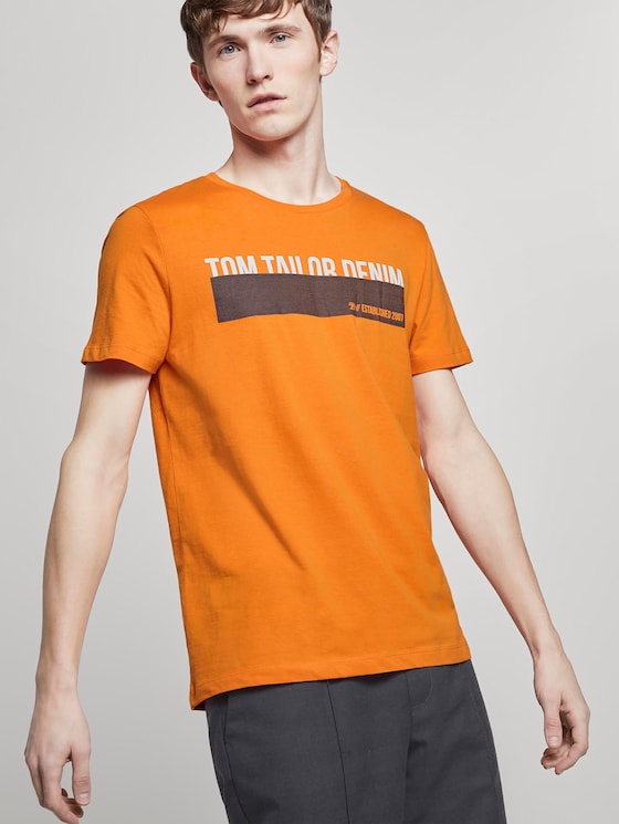 T-Shirt mit Print - Männer - perfect orange T-Shirt mit Print - Männer - perfect orange - 5 - TOM TAILOR Denim