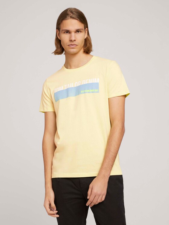 T-Shirt mit Print - Männer - cream yellow T-Shirt mit Print - Männer - cream yellow - 1 - TOM TAILOR Denim