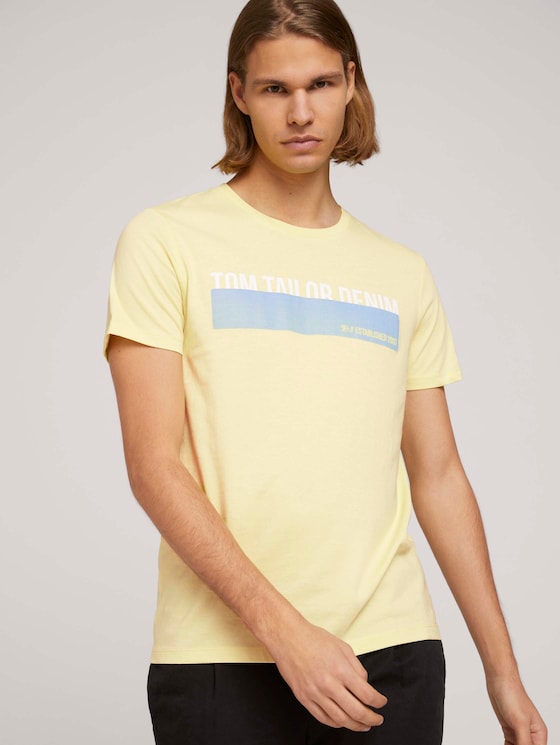 T-Shirt mit Print - Männer - cream yellow T-Shirt mit Print - Männer - cream yellow - 5 - TOM TAILOR Denim