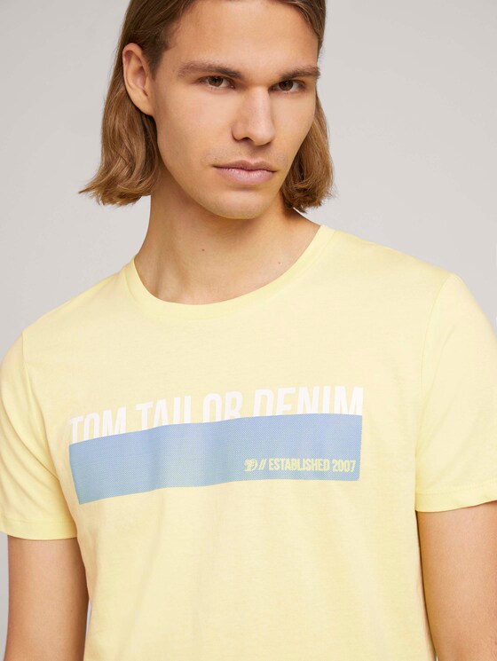 T-Shirt mit Print - Männer - cream yellow T-Shirt mit Print - Männer - cream yellow - 9 - TOM TAILOR Denim
