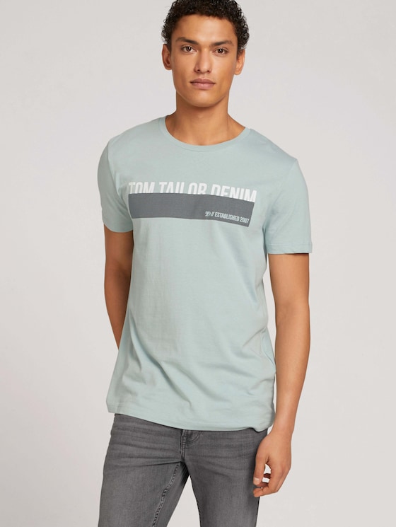 T-Shirt mit Print - Männer - white moss - 5 - TOM TAILOR Denim