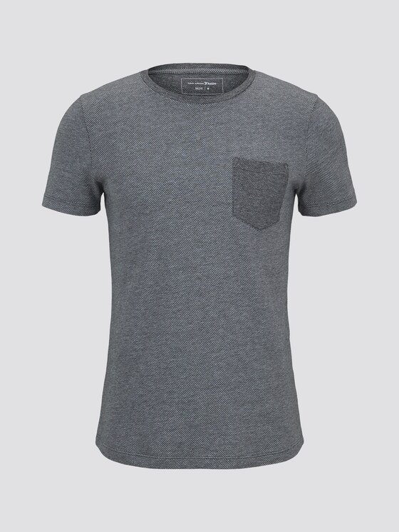 Strukturiertes T-shirt mit Brusttasche - Männer - Black Non-Solid Strukturiertes T-shirt mit Brusttasche - Männer - Black Non-Solid - 7 - TOM TAILOR Denim