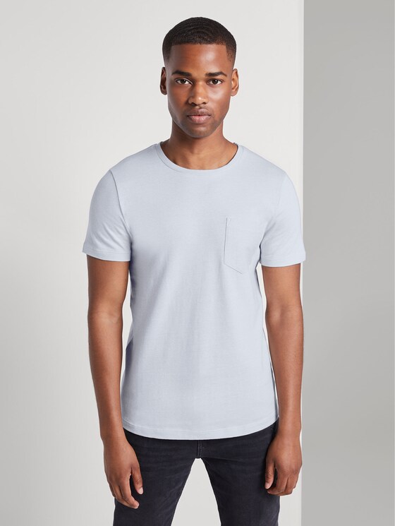 T-shirt met textuur - Mannen - white melange T-shirt met textuur - Mannen - white melange - 1 - TOM TAILOR Denim