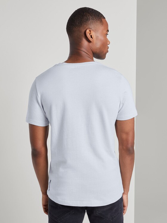 T-shirt met textuur - Mannen - white melange T-shirt met textuur - Mannen - white melange - 2 - TOM TAILOR Denim