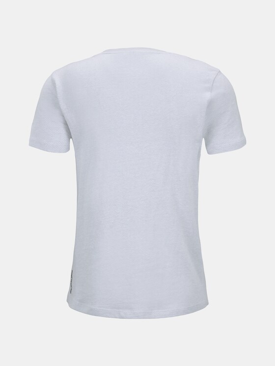 T-shirt met textuur - Mannen - white melange T-shirt met textuur - Mannen - white melange - 8 - TOM TAILOR Denim