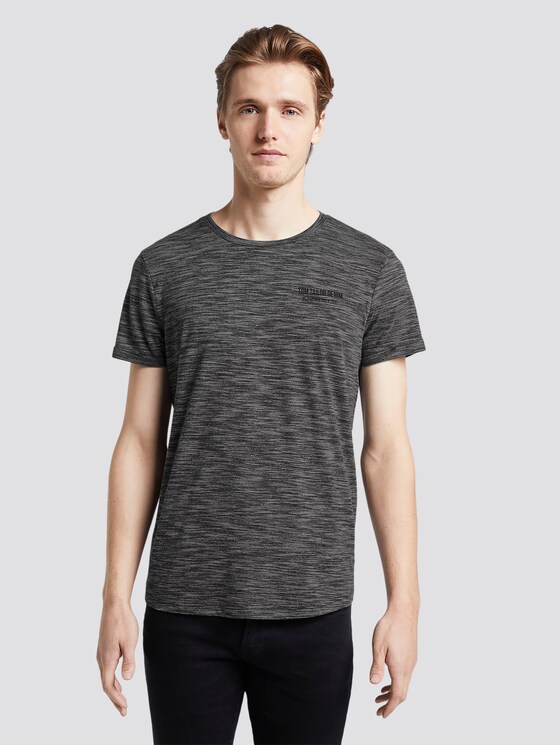 T-Shirt mit schlichtem Print - Männer - Black Non-Solid T-Shirt mit schlichtem Print - Männer - Black Non-Solid - 1 - TOM TAILOR Denim