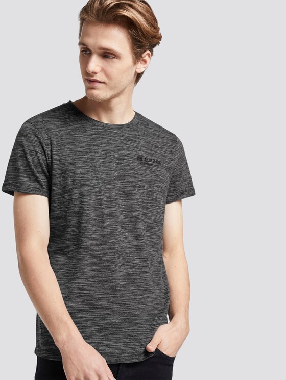 T-Shirt mit schlichtem Print - Männer - Black Non-Solid T-Shirt mit schlichtem Print - Männer - Black Non-Solid - 5 - TOM TAILOR Denim