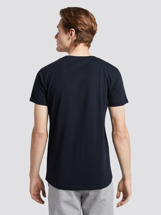 T-Shirt mit schlichtem Print - Männer - Sky Captain Blue Non-Solid T-Shirt mit schlichtem Print - Männer - Sky Captain Blue Non-Solid - 2 - TOM TAILOR Denim