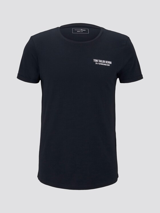 T-Shirt mit schlichtem Print - Männer - Sky Captain Blue Non-Solid T-Shirt mit schlichtem Print - Männer - Sky Captain Blue Non-Solid - 7 - TOM TAILOR Denim