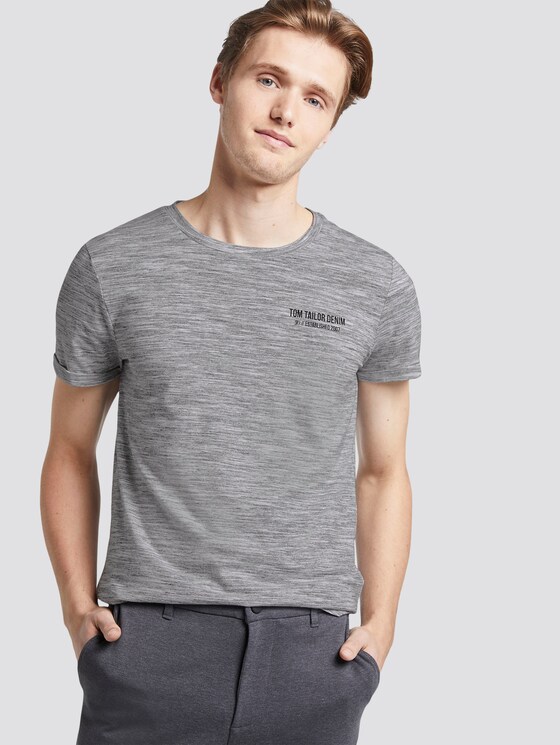 T-Shirt mit schlichtem Print - Männer - white new space dye T-Shirt mit schlichtem Print - Männer - white new space dye - 5 - TOM TAILOR Denim