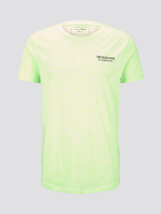 T-Shirt mit schlichtem Print - Männer - white neon green melange T-Shirt mit schlichtem Print - Männer - white neon green melange - 7 - TOM TAILOR Denim