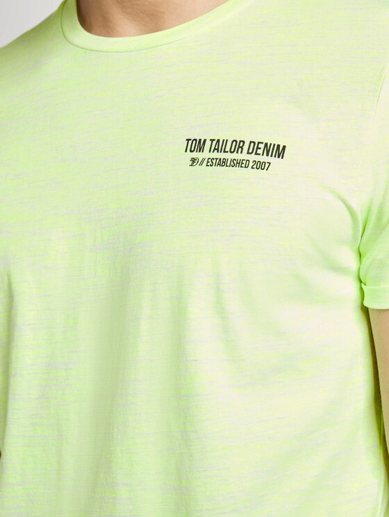 T-Shirt mit schlichtem Print - Männer - white neon green melange T-Shirt mit schlichtem Print - Männer - white neon green melange - 9 - TOM TAILOR Denim