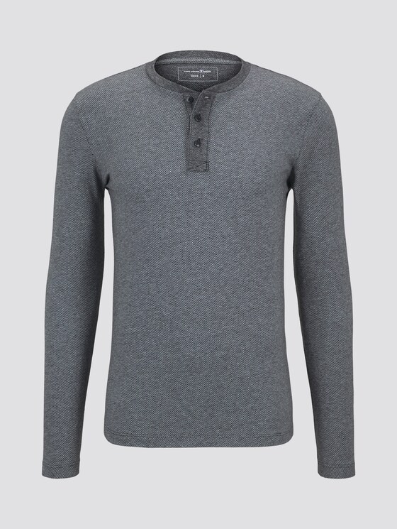 Langarmshirt mit Henley-Kragen - Männer - Black Non-Solid Langarmshirt mit Henley-Kragen - Männer - Black Non-Solid - 7 - TOM TAILOR Denim