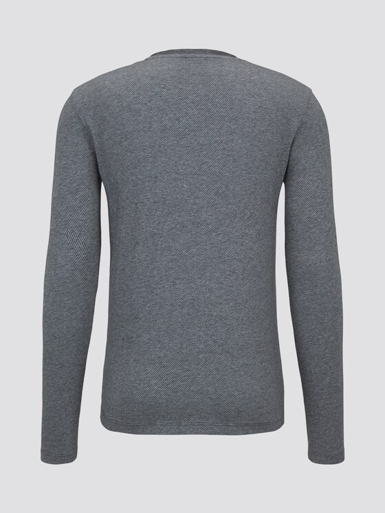 Langarmshirt mit Henley-Kragen - Männer - Black Non-Solid Langarmshirt mit Henley-Kragen - Männer - Black Non-Solid - 8 - TOM TAILOR Denim