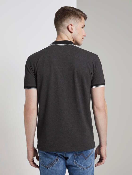 Strukturiertes Poloshirt - Männer - Black Non-Solid Strukturiertes Poloshirt - Männer - Black Non-Solid - 2 - TOM TAILOR Denim