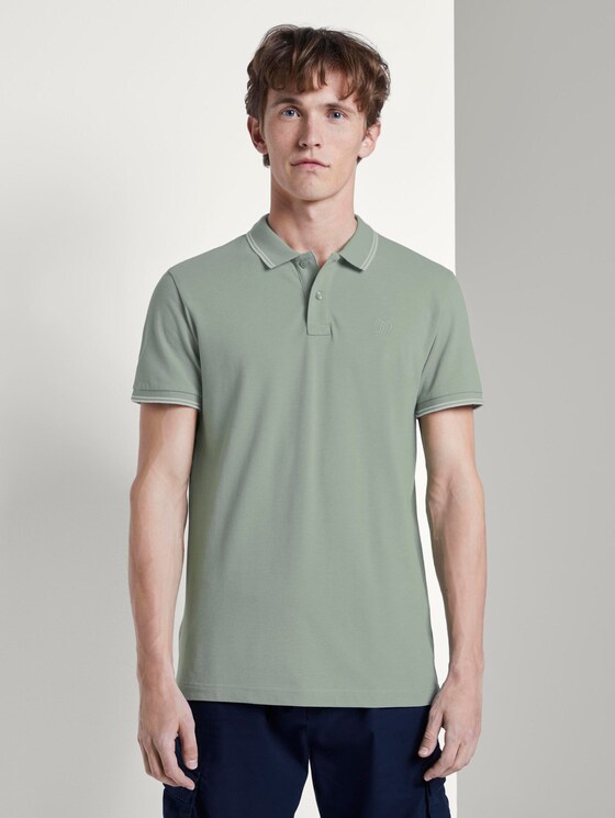 Strukturiertes Poloshirt - Männer - Dusty Leave Green Strukturiertes Poloshirt - Männer - Dusty Leave Green - 1 - TOM TAILOR Denim