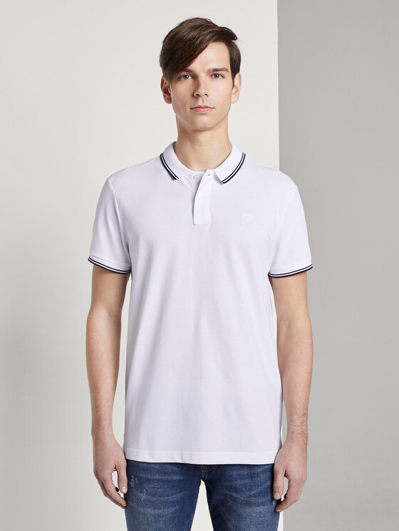 Strukturiertes Poloshirt - Männer - White Strukturiertes Poloshirt - Männer - White - 1 - TOM TAILOR Denim