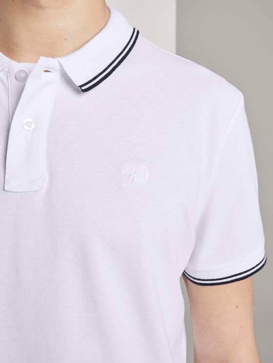 Strukturiertes Poloshirt - Männer - White Strukturiertes Poloshirt - Männer - White - 9 - TOM TAILOR Denim