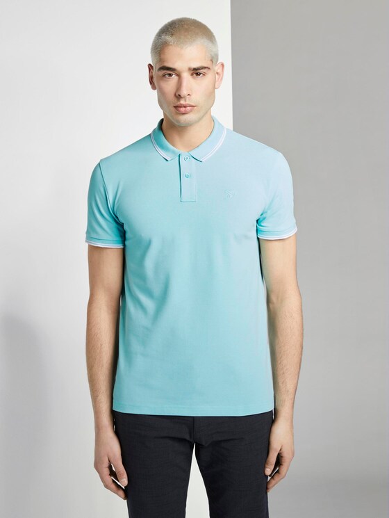 Textured polo shirt - Men - soft blue sky Textured polo shirt - Men - soft blue sky - 1 - TOM TAILOR Denim