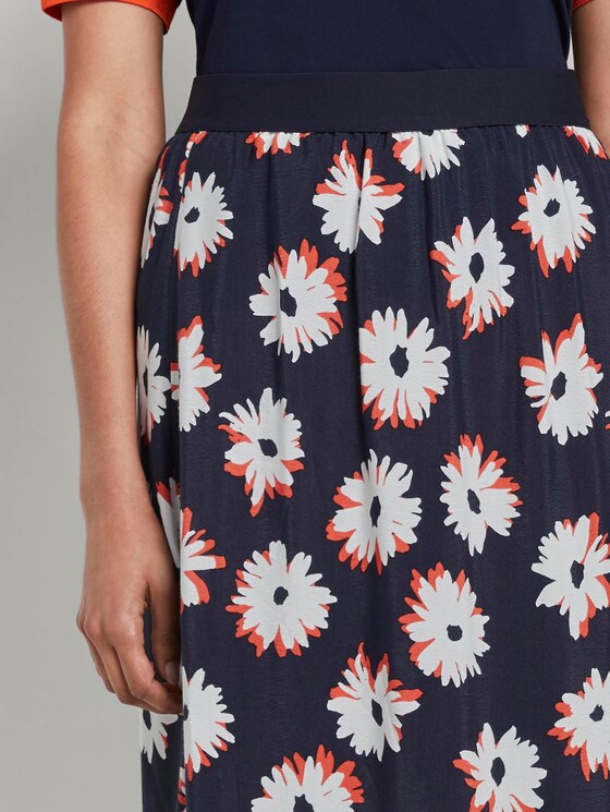 Fließender Rock mit Print - Frauen - navy floral design Fließender Rock mit Print - Frauen - navy floral design - 10 - Mine to five