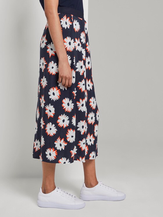 Fließender Rock mit Print - Frauen - navy floral design Fließender Rock mit Print - Frauen - navy floral design - 11 - Mine to five