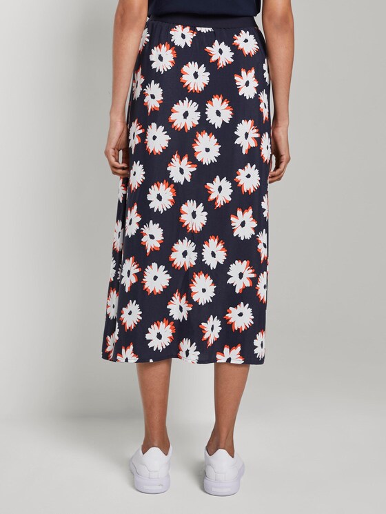 Fließender Rock mit Print - Frauen - navy floral design Fließender Rock mit Print - Frauen - navy floral design - 2 - Mine to five