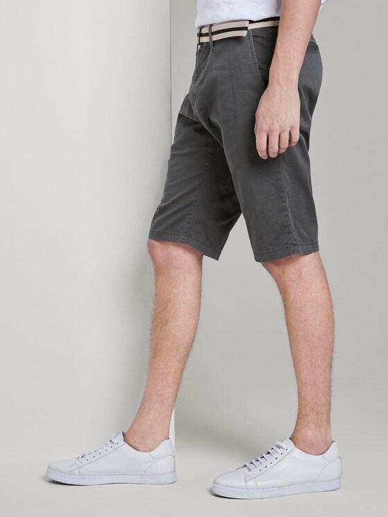 Gemusterte Josh Regular Slim Bermuda-Shorts mit Gürtel - Männer - black rhomb design Gemusterte Josh Regular Slim Bermuda-Shorts mit Gürtel - Männer - black rhomb design - 11 - TOM TAILOR