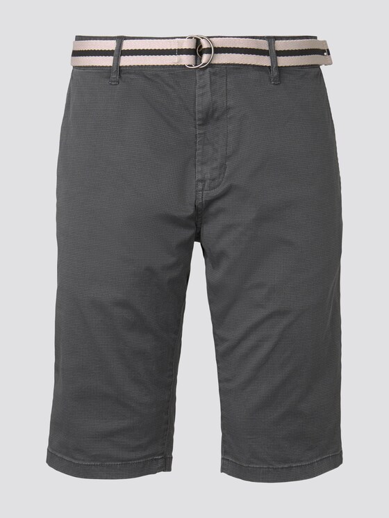 Gemusterte Josh Regular Slim Bermuda-Shorts mit Gürtel - Männer - black rhomb design Gemusterte Josh Regular Slim Bermuda-Shorts mit Gürtel - Männer - black rhomb design - 7 - TOM TAILOR